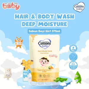 CUSSONS BABY Hair & Body Wash Deep Moisture – 375ml | Sabun & Sampo 2-in-1 untuk Kulit dan Rambut Bayi