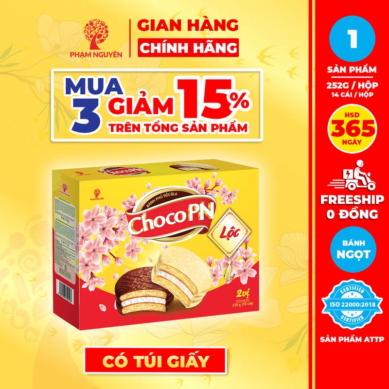   MUA 3 GIẢM 15%  HỘP QUÀ TẾT 2026  Hộp Bánh Phủ Socola mix 2 Vị Choco PN Phạm Nguyên 