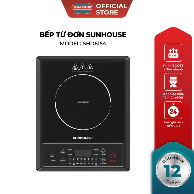  Bếp từ đơn Sunhouse SHD6154 - Công suất 2000W - 8 chế độ nấu - 10 mức nhiệt - Chế độ hẹn giờ - Bảo hành 12 tháng 