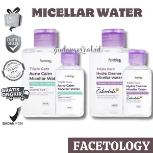 ️FACETOLOGY TRIPLE CARE HYDRA CLEANSER MICELLAR WATER PEMBERSIH WAJAH SENSITIVE SKIN PEMBERSIH MAKE UP FACETOLOGY CALENDULA FOR SENSITIVE SKIN | FACETOLOGY SALYCILIC ACID FOR ACNE AND OILY SKIN