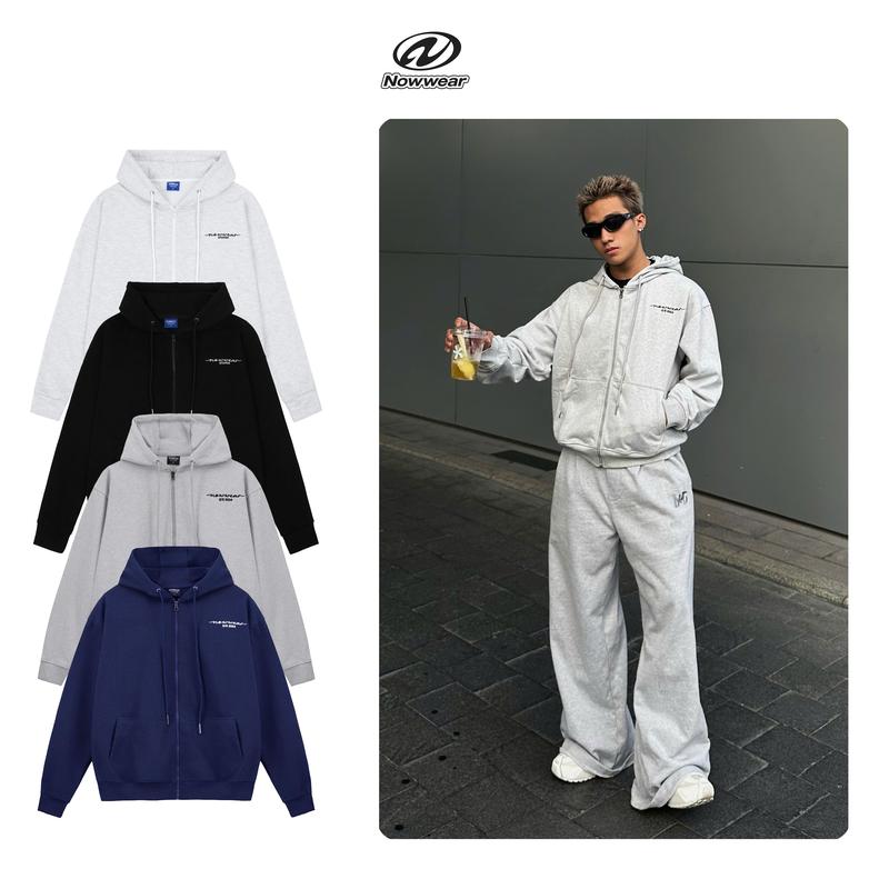 ( Không Xù Lông )Áo khoác Nỉ Chân Cua Cotton Form Boxy 400 gsm dây kéo Hoodie Zip Nowwear Local Brand Unisex