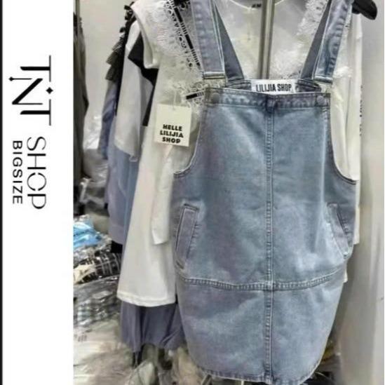VÁY YẾM JEAN BIGSIZE 2 DÂY CÓ TÚI chỉ có váy yếm