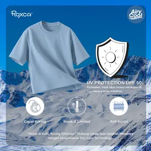 Roxca | T-Shirt Oversize Airy Cool Dawnbowl Anak Unisex Cewek Cowok Cool Breeze Usia 1-12 Tahun Blue/Biru