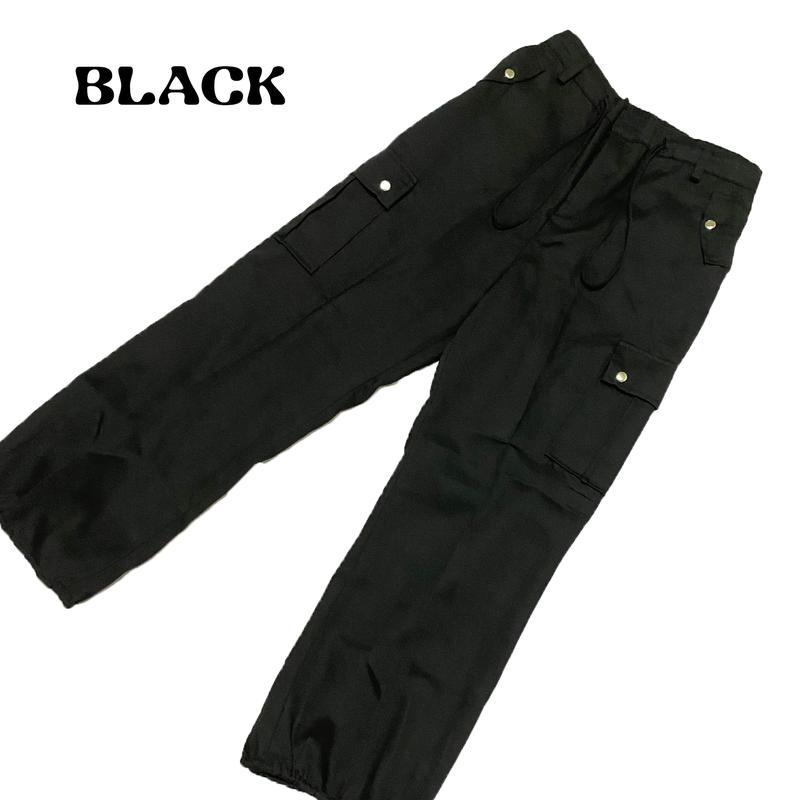 FUTI ID - Keyla Pants Celana Cargo Panjang  kulot Wanita Highwaist Premium Santai Karet Nyaman Tebal Lembut serut bawah 2