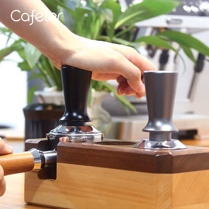 Cafeler Coffee Tamper Hitam Stainless 58mm / 51mm – Alat Press Bubuk Kopi Espresso Stainless Kualitas