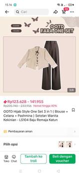 Product Review of OOTD Hijab Style One Set 3 in 1 ( Blouse + Celana + Pashmina ) Setelan Wanita Kekinian - LS104 Baju Remaja Katun from M**e 0
