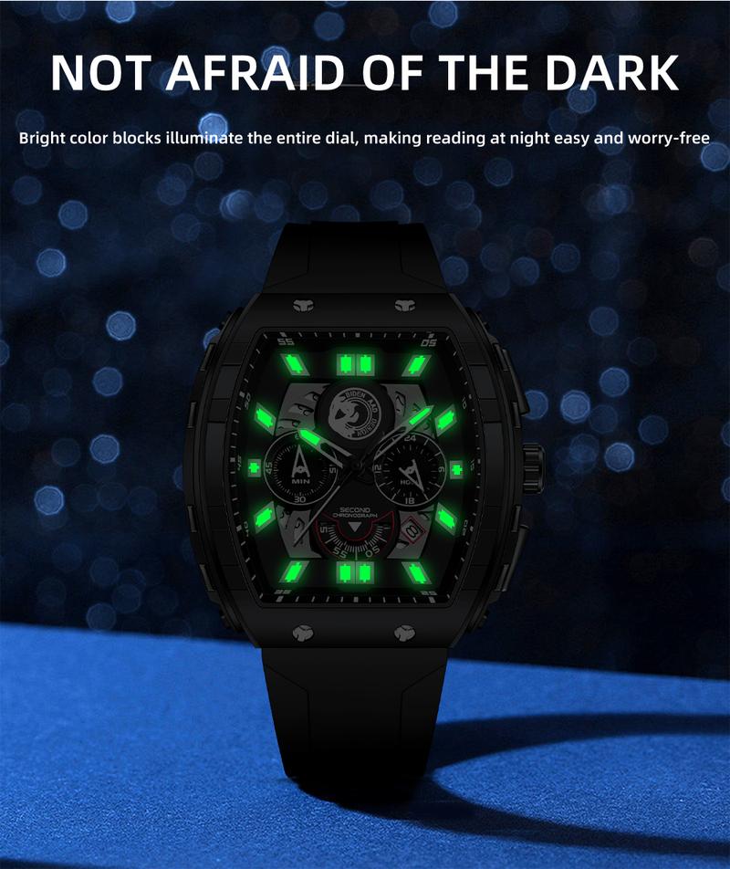 Product Introduction of 【003Harga telah diganti, cepat beli】BIDEN Jam Tangan Pria Anti Air Olahraga Multifungsi Tali Silikon Pria Jam Tangan Cowok Original YNR028 22
