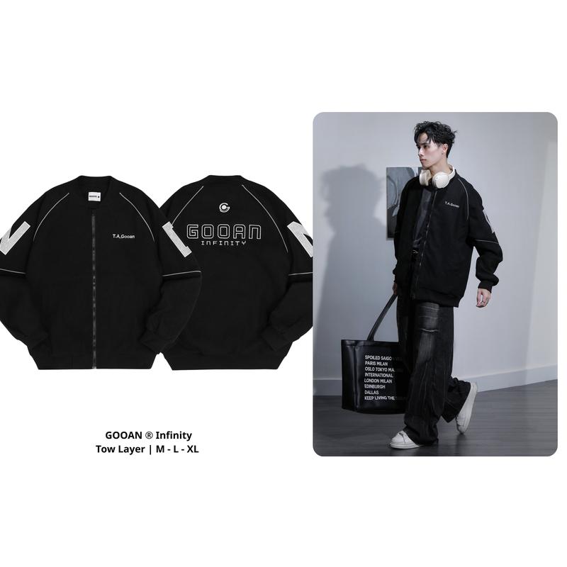Áo Khoác Bomber Varsity Gooan Infinity Form Rộng Jacket Nữ Top