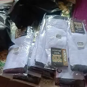 Kaos Kaki Anak Sekolah Panjang Polos Putih Bawah Hitam SD SMP SMA Bahan Spandek Polyster