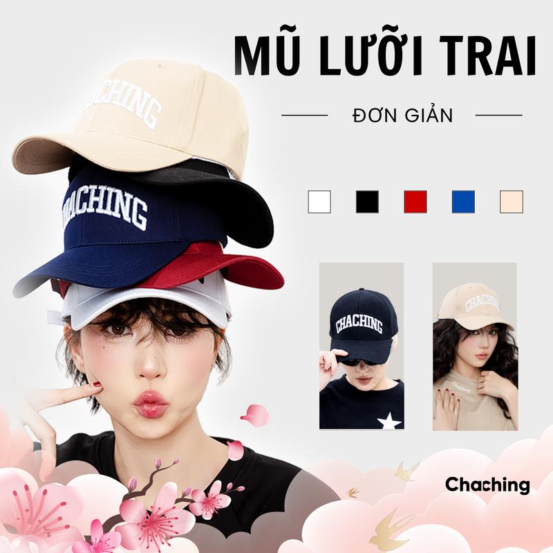 BẢN MỚI Mũ Nón Lưỡi Trai Unisex Thêu Logo 3D ChaChing Nón Lưỡi Trai Nam Nữ Mũ Lưỡi Trai Đẹp Chất Cotton Form Cứng Cáp