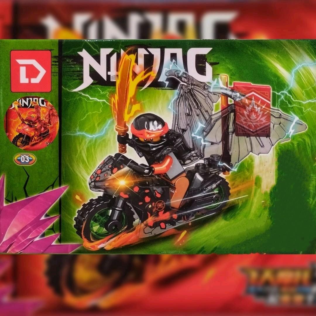 mainan anak ninja bersayap naga 7801 dragon kokoh keren + motor + bendera + ninja figure Kay Jay Cole Lloyd zane nya kai sensei master wu building blocks Set Hadiah Cowok Cewek Beraneka warna Game