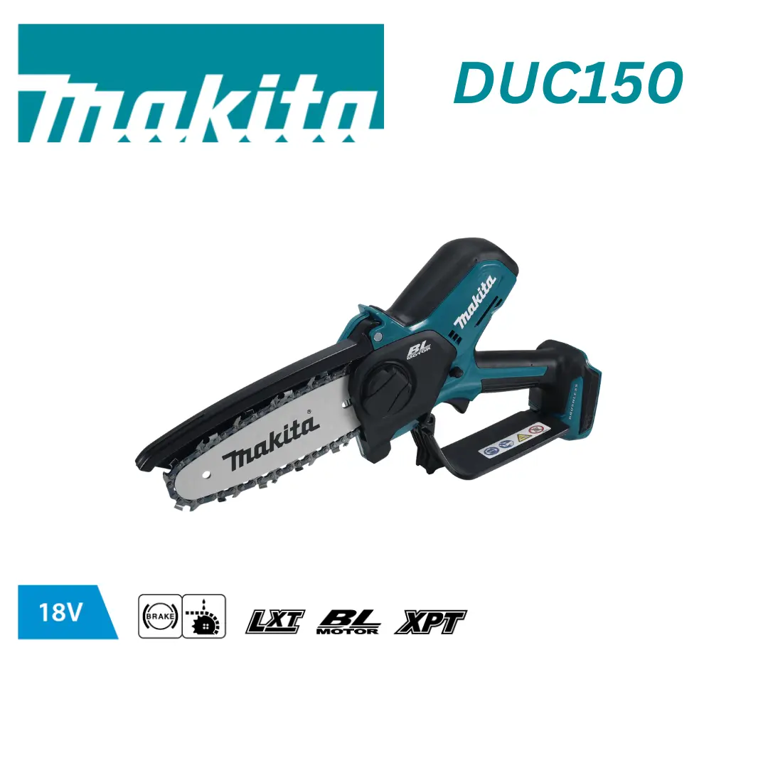 Makita DUC150 18V LXT Cordless Pruning Saw Chainsaw, Easy-to-use, lightweight and compact product enables easy pruning of garden or orchard trees (DUC150Z)
