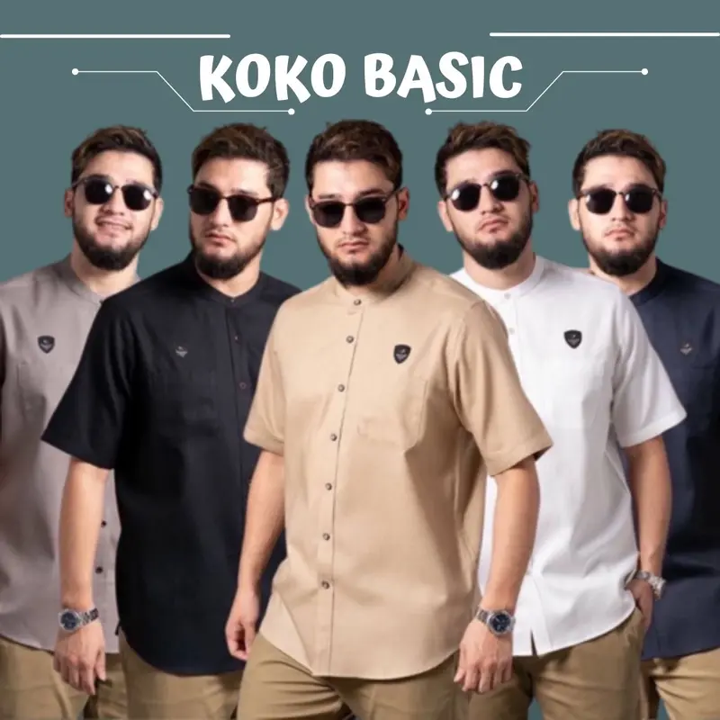 RABW - BAJU KOKO KURTA Pria POLOS KAIN KATUN KEMEJA KOKO DEWASA LENGAN PENDEK PREMIUM TERBARU Muslim 0