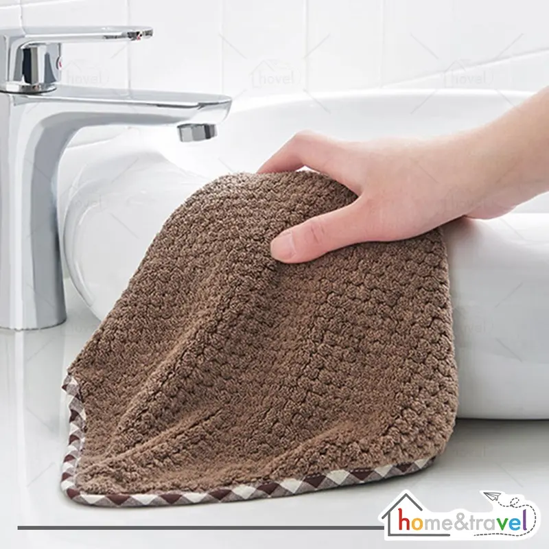 𝗛𝗢𝗩𝗘𝗟𝗦𝗛𝗢𝗣 Kain Lap Tangan Handuk Bunga Multifungsi Model Gantung Murah Abu Biru 2