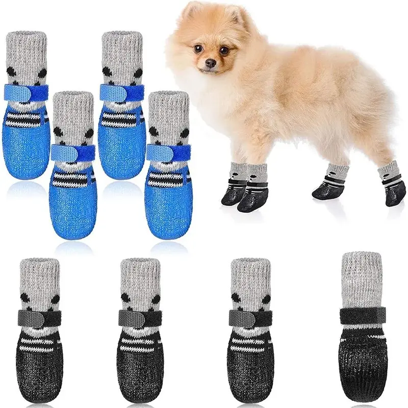 Giày Bốt Thú Cưng, Không Thấm Nước, Hàng Mới Về, Tất Chống Trượt, Dây Rút Có Thể Điều Chỉnh Thích Hợp Cho Mèo Và Chó, Tất Cao Su, Giày Đi Tuyết Mưa, Đồ Dùng Thú Cưng, Giày Tất Cho Chó Con Nhỏ 1