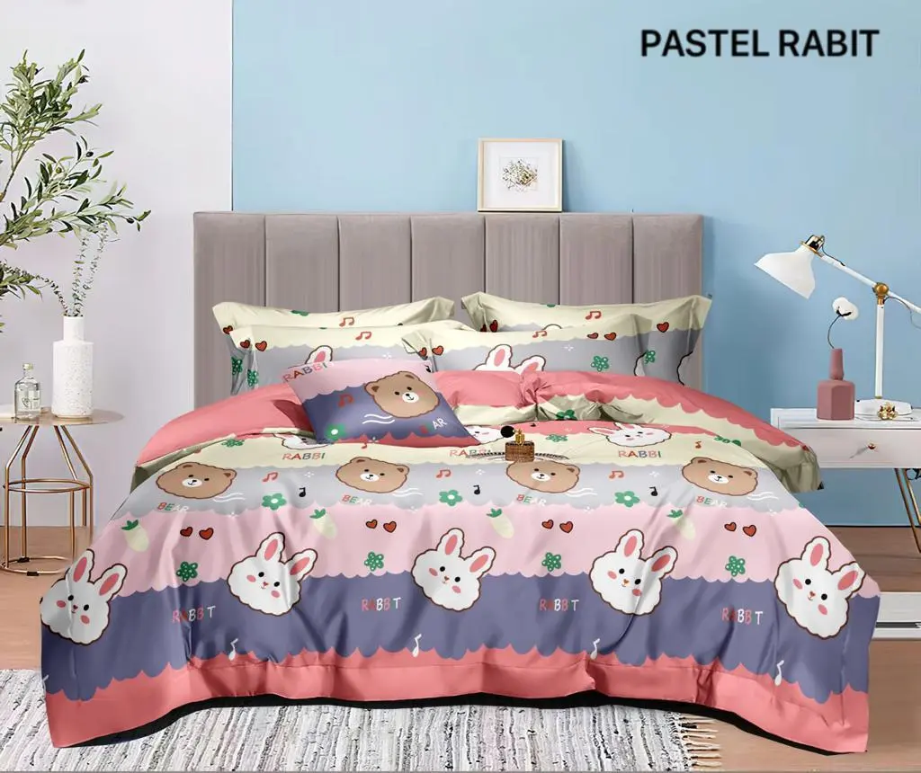 Sprei dan Bedcover Dengan Sarung Bantal Guling Motif Aesthetic Ukuran Kumplit 90x200-180x200 Kain Set