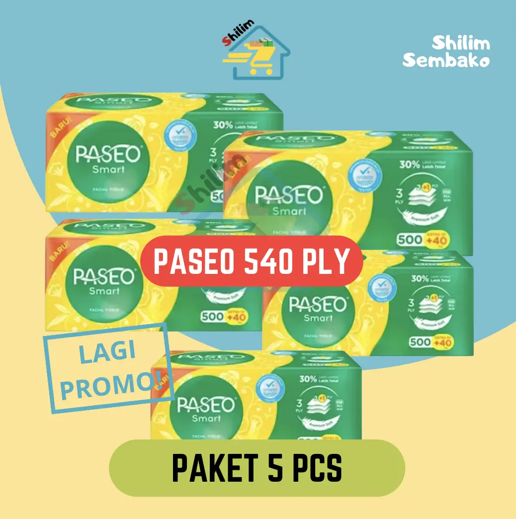 [PAKET 5 PCS] TISU PASEO 540 PLY PAKET 5 PCS PASEO SMART MURAH
