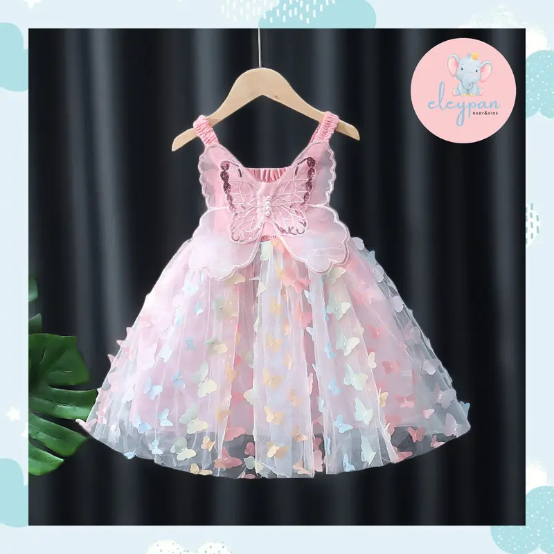 Dress Sayap Kupu Kupu 1-4 Tahun NEW UPGRADE VERSION Gaun Pesta Anak Kostum Tema Peri Party Gown Princess Butterfly Fairy 1