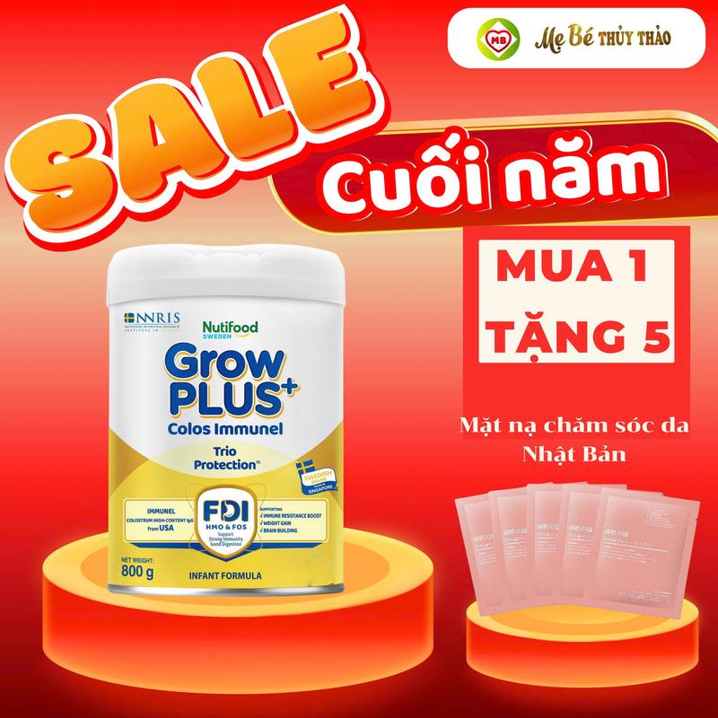  Sữa Grow Plus Colos Immunel GĐ 1-2 Nutifood 800g date mới 