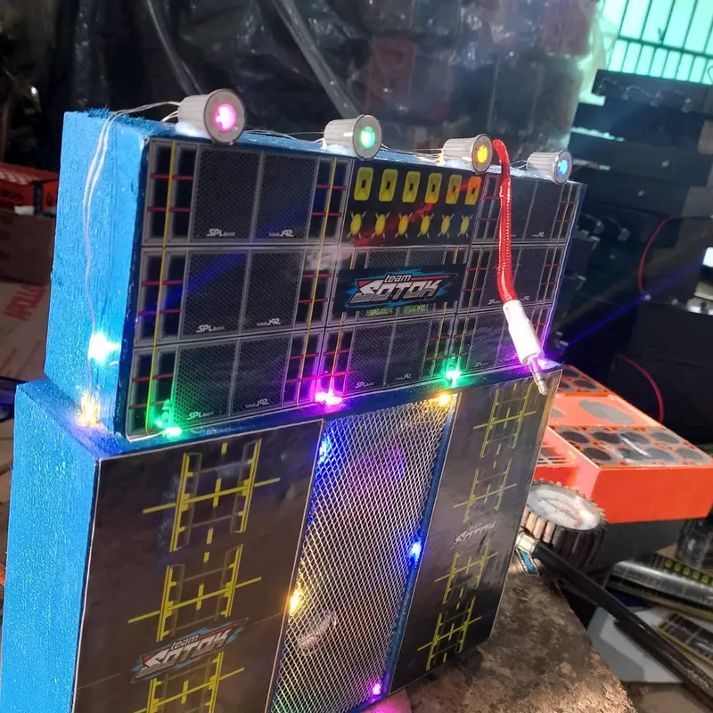sound miniatur full lampu warna biru 1