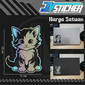 stiker KUCING LUCU CAT CUTTING STICKER MOTOR MURAH LAPTOP HIASAN BUKAN PRINTING DECALS Paper Stationery