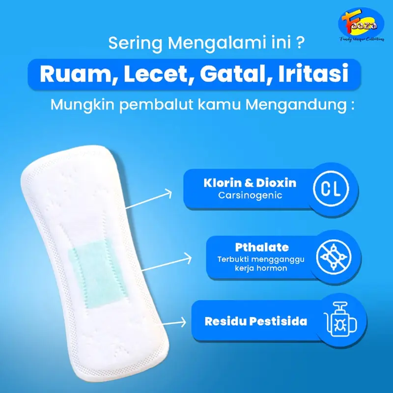 Faaza Pembalut Kain DAY SAYAP LEBAR - isi 3 Kesehatan Cuci Ulang Faaza Pembalut Katun Day Sayap Lebar 3 DSL Anti Bocor / Menspad Pembalut Kain/Pembalut Wanita /Pembalut Kain Cuci Ulang/Menstrual Pad/Pembalut Cuci Ulang/Menspad grosir Kering Perempuan 2