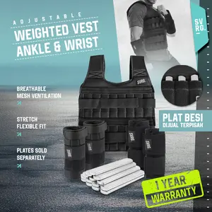SVRG Adjustable Weighted Vest - Wrist & Ankle Weight - Rompi Beban
