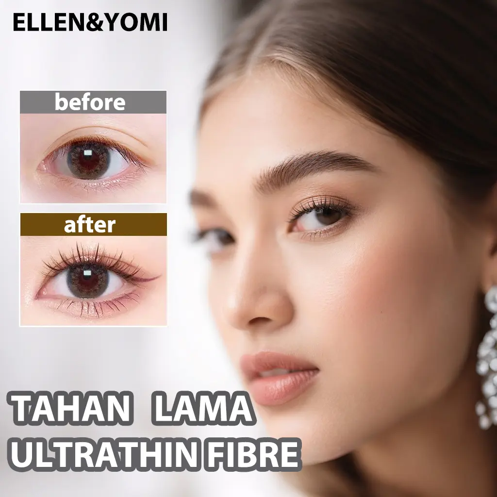 Mascara Waterproof Anti Luntur Menambah volume menebalkan Black Hitam Eye Cairan Mascara