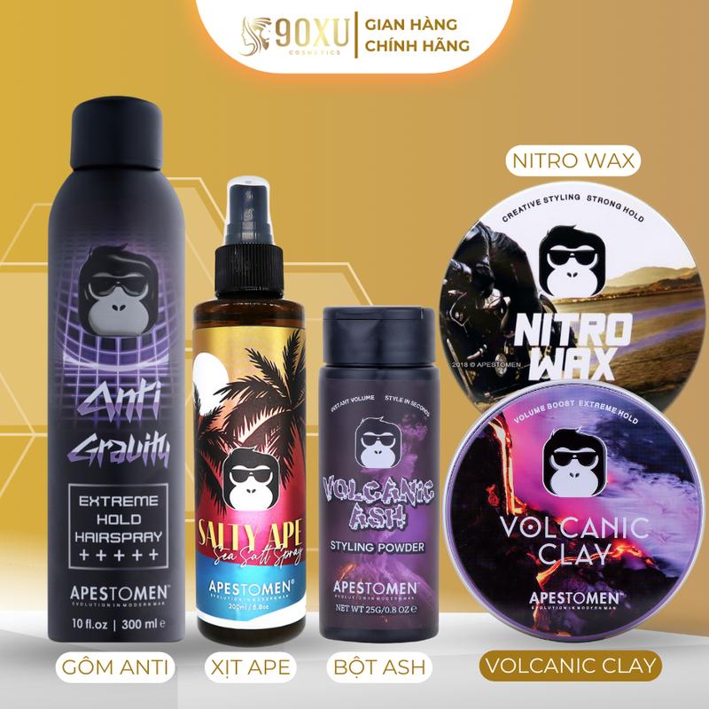Sáp Vuốt Tóc Volcanic Clay Nitro Wax Bột tạo phồng ASH Xịt giữ nếp APE by Apestomen