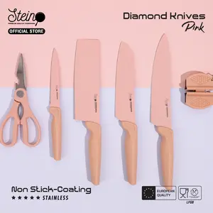 STEIN Set Pisau 6in1 Anti Lengket Anti Karat | Diamond Knives Set Non Stick