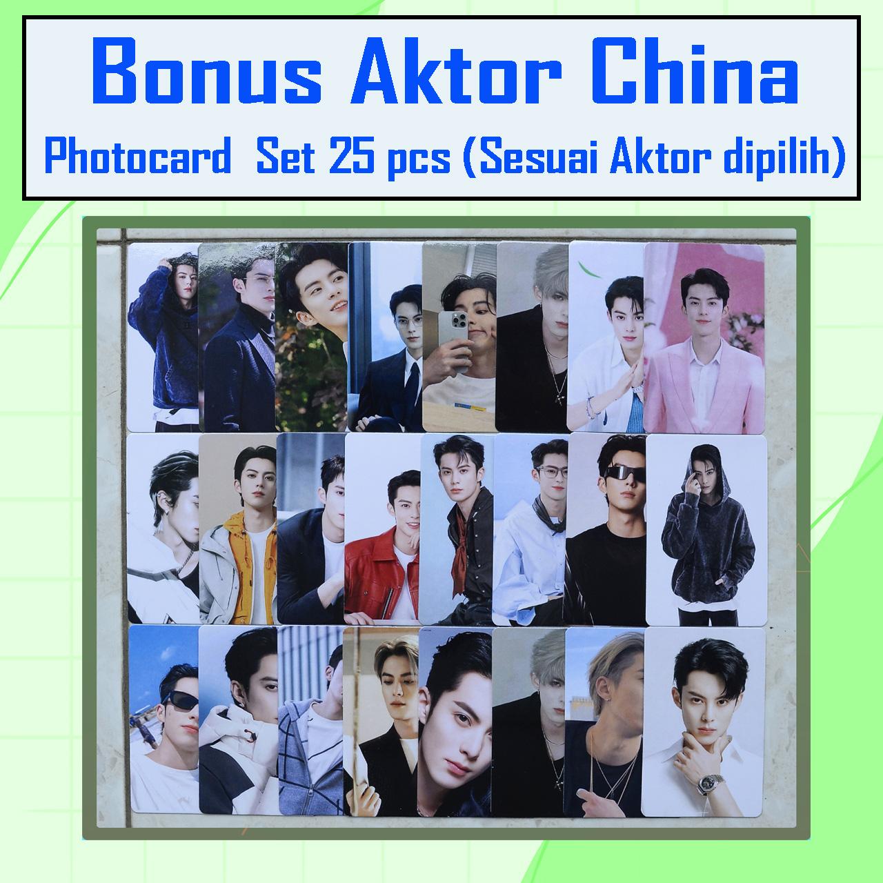Tumbler Aktor China Bonus 25 Photocard Botol Buatan Fans Idola