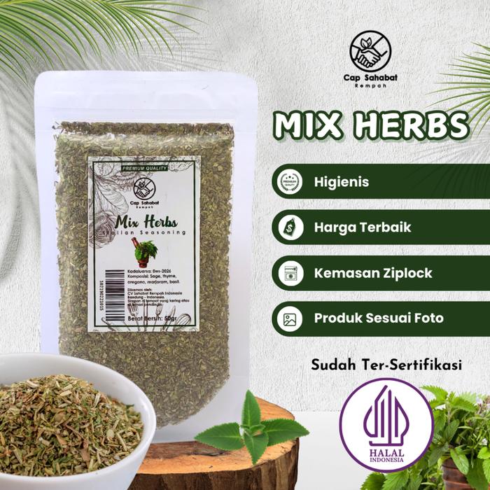 Gambar 50gr Italian Mix Herbs / Italian Herbs - 50gr in Pouch dari Cap Sahabat Rempah Kota Bandung Tokopedia