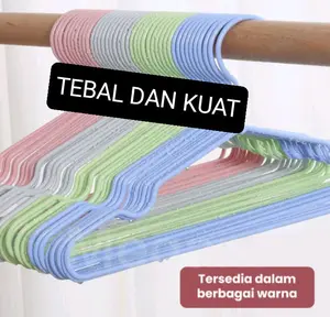(PAKET ISI 50 PCS) HANGER WARNA MIX WARNA PAKAIAN