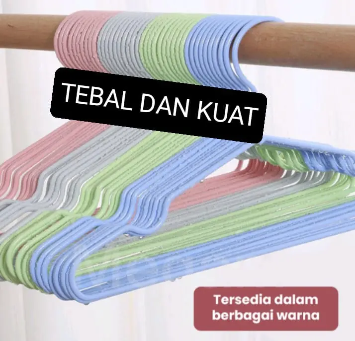 (PAKET ISI 50 PCS) HANGER WARNA MIX WARNA PAKAIAN