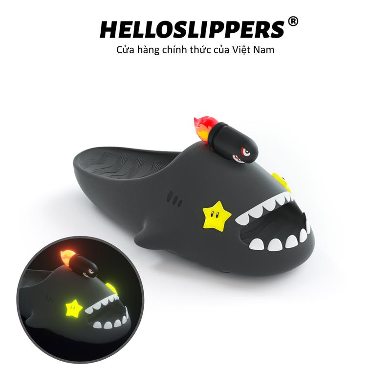 HelloSlippers Sharkicks Pro - Banzai Bill, phát sáng trong bóng tối, Dép cá mập, Siêu Mềm, Chất Liệu EVA Thân Thiện Với Môi Trường, Giày Đám Mây Cho Nam Và Nữ, Trong Nhà Và Ngoài Trời