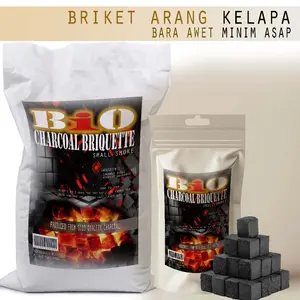 Briket arang kelapa 5kg bentuk kotak arang Barbeque hemat minim asap RF539