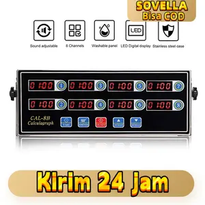 CAL-8B Digital Timer 8 Channel Stainless Steel Komersial Kitchen Shaking Timing 3 Stage Reminder Praktis Awet