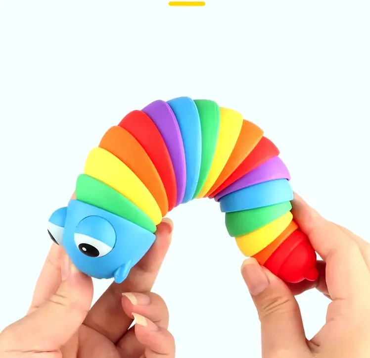 Sensory Play Pop It Mainan Edukasi Anak Murah Ulat dan Siput Warna Pelangi Lucu Usia 2 3 4 5 6 7 8 9 10 11 12 13 Tahun Toys Bayi 8