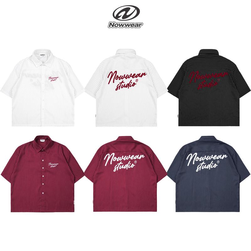 Deal mở bán Áo Sơ Mi Boxy Thêu Xù Nowwear Unisex Local Brand - Nowwear