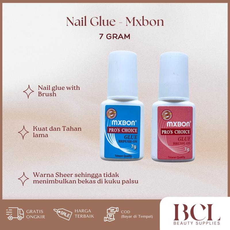 MXBON Nail Tip Glue with brush MX Bon Lem Kuku Palsu Super awet 7g 0