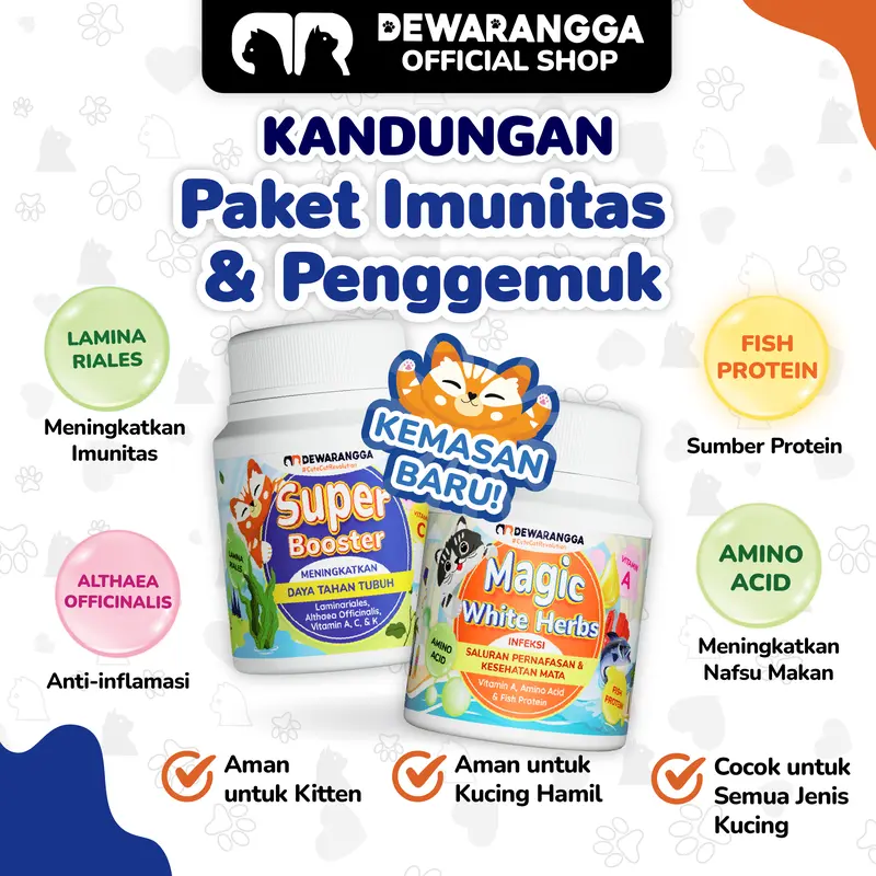 Dewarangga Paket IMUNITAS & PENGGEMUK Kucing untuk Meningkatkan Daya Tahan Tubuh Kucing, Meningkatkan Nafsu Makan, Kucing Anti Sakit & Lemas 2