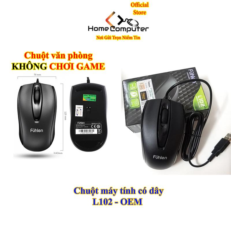 Chuột Fuhlen L102 OEM Nhập khẩu giá tốt, chuột có dây cơ bản, chuột văn phòng…