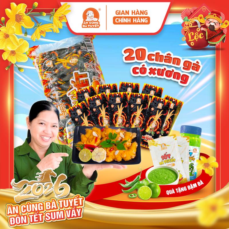 Tặng 1 hũ sốt chấm Combo 20 CHÂN GÀ TÊ CAY CÓ XƯƠNG - ĂN CÙNG BÀ TUYẾT 18