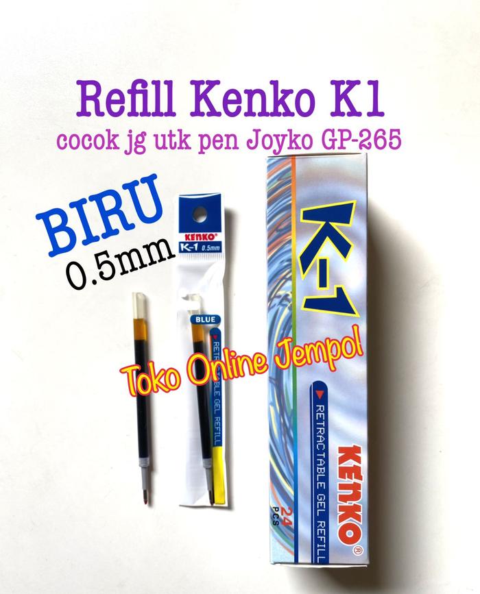 Gambar Refill isi ulang BIRU Refill pulpen KENKO K1 0.5 tinta gel isi ulang pen blue ATK1347KN dari Toko Online Jempol Kota Administrasi Jakarta Pusat Tokopedia