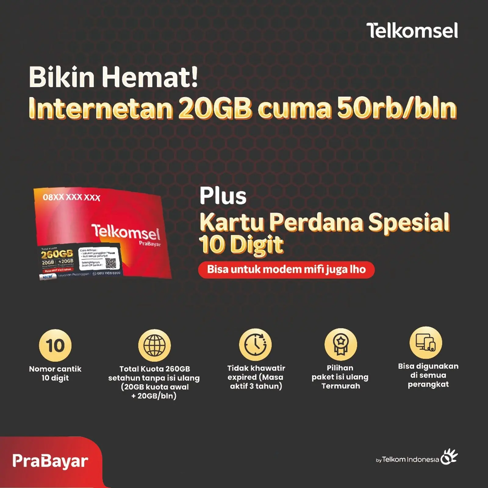 Kartu Perdana Telkomsel 10 DIGIT D