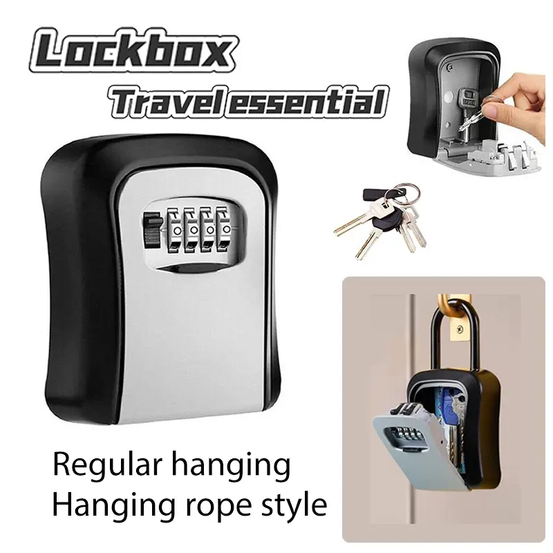 【EXPOSE】Plastics Alloys Security Key Storage Box Wall-mounted Password Key Box 4 Digit Combination Lock Box Plastic Decoration Key Eye Storage Lock Digital Password Box Cat Box