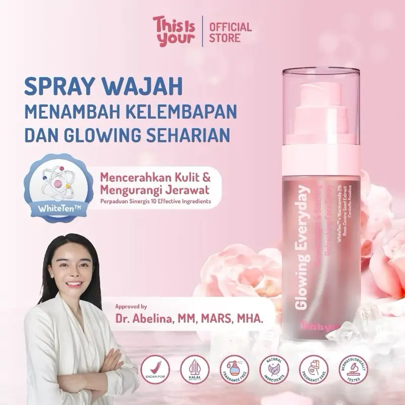 [READY] This is Your Glowing Everyday Beyond Edition Shooting Refreshing Face Spray 75ml Whiteten Niacinamide 2% Centella Asiatica Pencerah Hydrating Kulit Kering Mencerahkan Pelembab 1