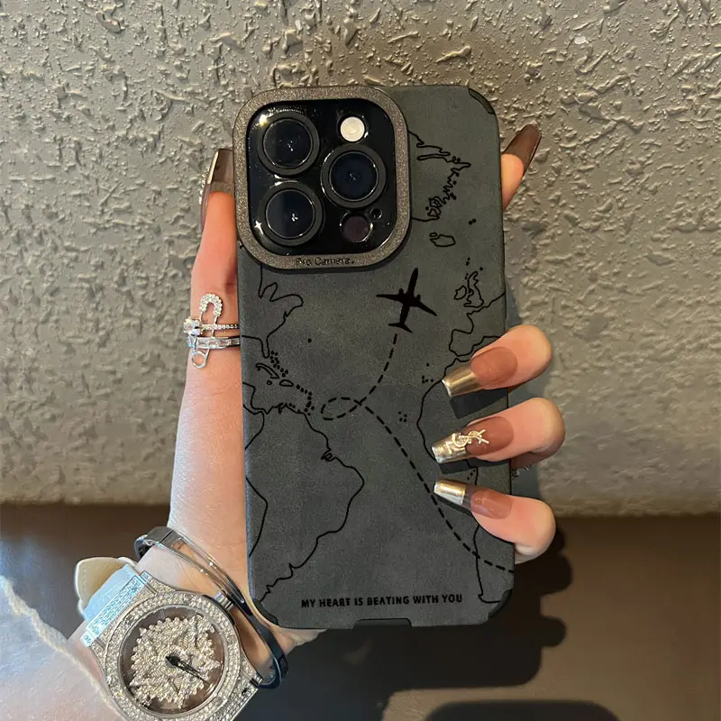 Traveling the world is suitable for Phone Case for iPhone 15pro/14/13/12/11promax silicone xsmax anti drop 6/7/8plus minimalist X/XS/XR soft cover Protection Protective