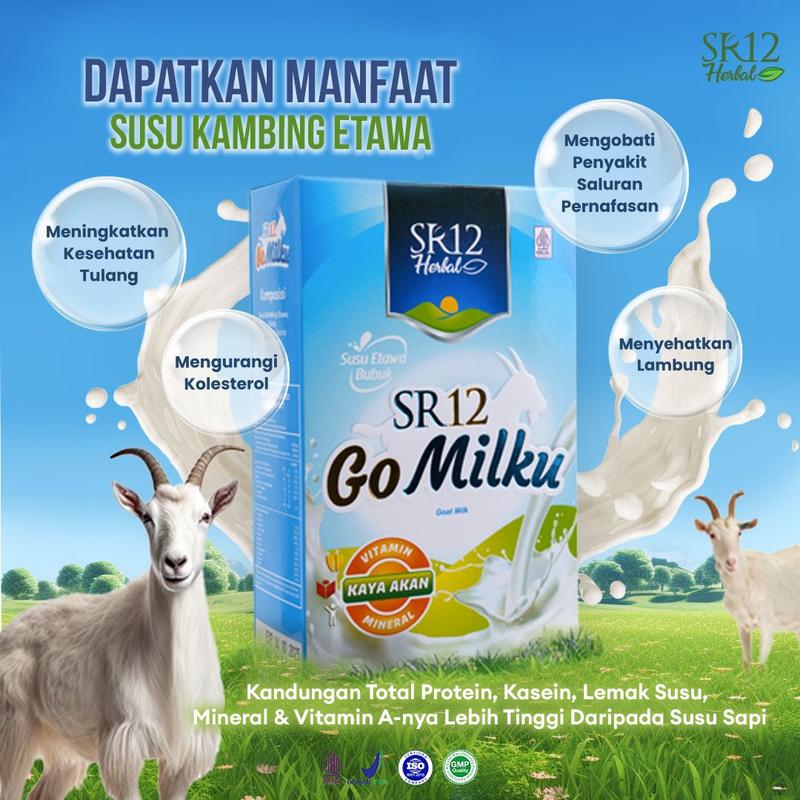 GO MILKU SR12 Rasa Original, Coklat dan Strawberry BPOM Susu Bubuk Etawa 1