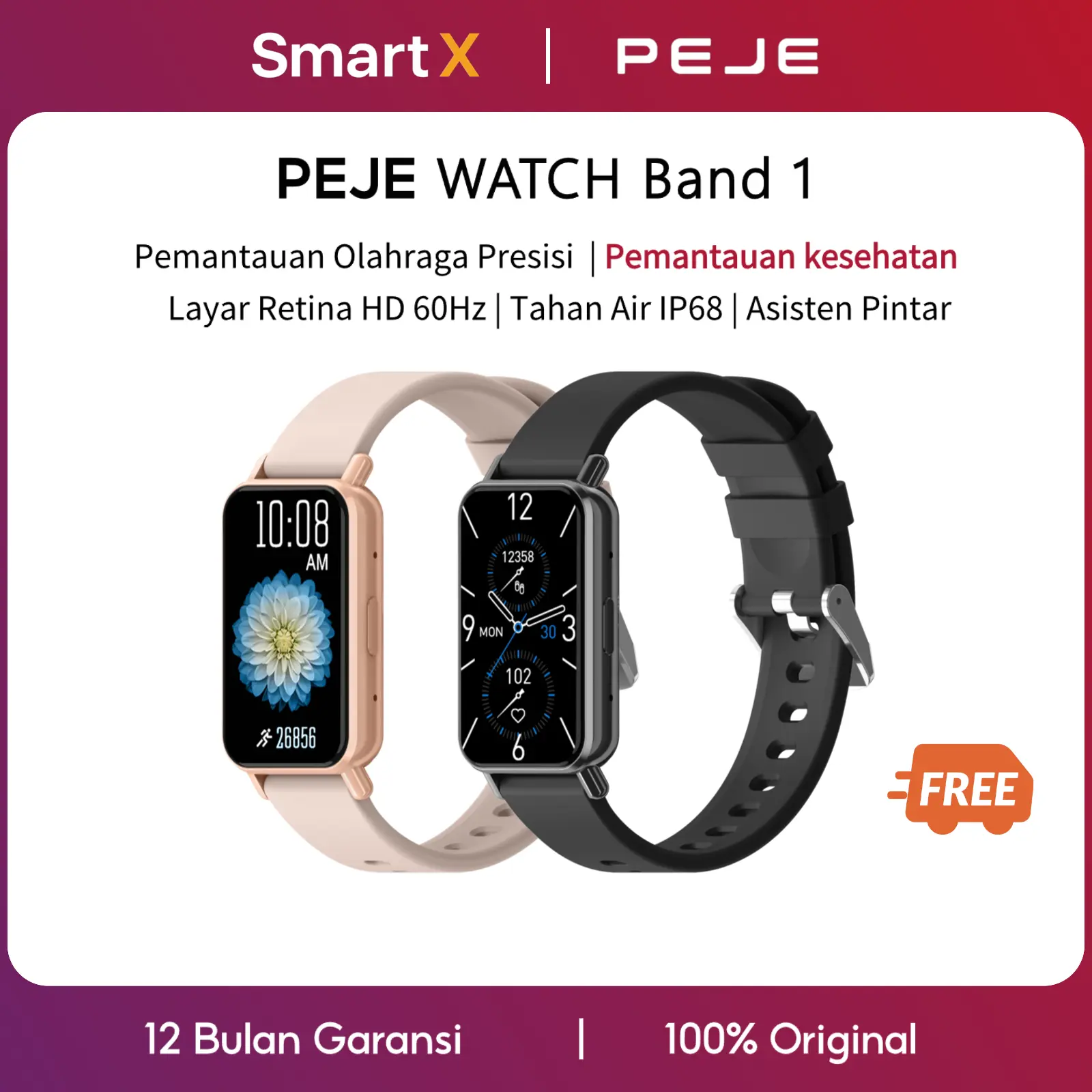 PEJE SmartWatch Band1 Health Management IP68 Waterproof Bluetooth Call Sport Modes Refresh rate | 1-Year Warranty